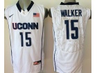 Uconn Huskies #15 Kemba Walker White College Basketball Jersey