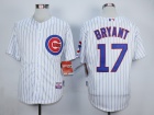 Chicago Cubs #17 Kris Bryant White With Pinstrip Jerseys