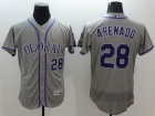 Colorado Rockies #28 Nolan Arenado Gray Flexbase Jerseys