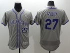 Colorado Rockies #27 Trevor Story Gray Flexbase Jerseys