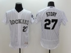 Colorado Rockies #27 Trevor Story White Flexbase Jerseys