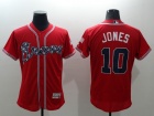 Atlanta Braves #10 Chipper Jones Red Flexbase Jerseys