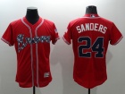 Atlanta Braves #24 Deion Sanders Red Flexbase Jerseys