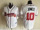 Atlanta Braves #10 Chipper Jones White New Cool Base Jerseys