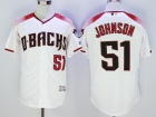 Arizona Diamondbacks #51 Randy Johnson White/Brick Flexbase Jerseys