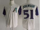 Arizona Diamondbacks #51 Randy Johnson Cream Strips Throwback Jerseys