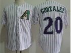 Arizona Diamondbacks #20 Luis Gonzalez White Strips Throwback Jerseys