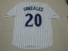 Arizona Diamondbacks #20 Luis Gonzalez White Strips Throwback Jerseys 