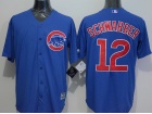 Chicago Cubs #12 Kyle Schwarber Blue New Cool Base Jerseys