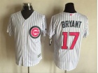 Chicago Cubs #17 Kris Bryant White Strips Mother's Day Cool Base Jerseys