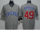 Chicago Cubs #49 Jake Arrieta Gray New Cool Base Jerseys (Chicago)