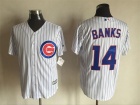 Chicago Cubs #14 Ernie Banks White Strips New Cool Base Jerseys