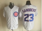 Chicago Cubs #23 Ryne Sandberg White Strips New Cool Base Jerseys