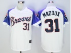 Atlanta Braves #31 Greg Maddux White Mitchell & Ness Throwback Jerseys