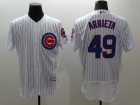 Chicago Cubs #49 Jake Arrieta White Strips 2016 Flexbase Jerseys