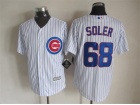 Chicago Cubs #68 Jorge Soler White Strips New Cool Base Jerseys