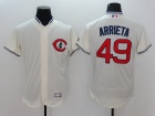 Chicago Cubs #49 Jake Arrieta Cream 1929 Turn Back Flexbase Jerseys