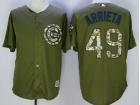 Chicago Cubs #49 Jake Arrieta Green Salute to Service Jerseys