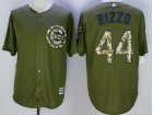 Chicago Cubs #44 Anthony Rizzo Green Salute to Service Jerseys