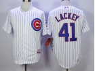 Chicago Cubs #41 John Lackey White Strips Jerseys