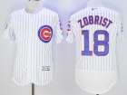 Chicago Cubs #18 Ben Zobrist White Strips with 100 Patch 2016 Flexbase Jerseys