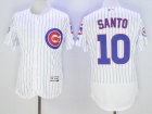 Chicago Cubs #10 Ron Santo White Strips with 100 Patch 2016 Flexbase Jerseys