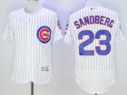 Chicago Cubs #23 Ryne Sandberg White Strips with 100 Patch 2016 Flexbase Jerseys