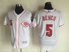 Cincinnati Reds #5 Johnny Bench White Buttom Down Flexbase Jerseys