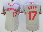 Cincinnati Reds #17 Chris Sabo Gray Flexbase w/ 1990 World Series Patch Jerseys