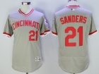 Cincinnati Reds #21 Deion Sanders Gray Flexbase Jerseys