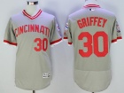 Cincinnati Reds #30 Ken Griffey Gray Flexbase w/ 2016 Hall of Fame Patch Jerseys