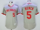 Cincinnati Reds #5 Johnny Bench Gray Pullover Flexbase Jerseys