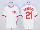 Cincinnati Reds #21 Deion Sanders White Cool Base Cooperstown Collection Player Jerseys