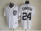 Detroit Tigers #24 Miguel Cabrera White New Fabric Cool Base Jerseys