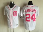 Detroit Tigers #24 Miguel Cabrera White Mother's Day Cool Base Jerseys