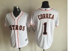 Houston Astros #1 Carlos Correa White  New Fabric Cool Base Jerseys