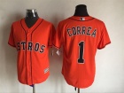 Houston Astros #1 Carlos Correa Orange  New Fabric Cool Base Jerseys