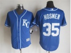 Kansas City Royals #35 Eric Hosmer Blue KC New Fabric Cool Base Jerseys