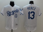 Kansas City Royals #13 Salvador Perez White Flexbase Jerseys