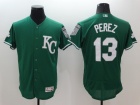 Kansas City Royals #13 Salvador Perez Green Celtic Flexbase Jerseys