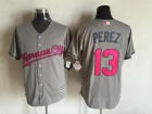 Kansas City Royals #13 Salvador Perez Gray Mother's Day Cool Base Jerseys