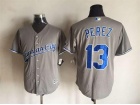 Kansas City Royals #13 Salvador Perez Gray New Fabric Cool Base Jerseys