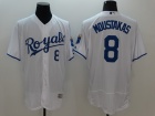 Kansas City Royals #8 Mike Moustakas White Flexbase Jerseys