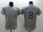 Kansas City Royals #8 Mike Moustakas Gray Flexbase Jerseys