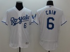 Kansas City Royals #6 Lorenzo Cain White Flexbase Jerseys