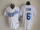 Kansas City Royals #6 Lorenzo Cain White New Fabric Cool Base Jerseys