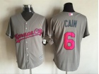 Kansas City Royals #6 Lorenzo Cain Gray Mother's Day Cool Base Jerseys