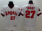 Los Angeles Angels #27 Mike Trout White Pullover Flexbase Jerseys