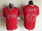 Los Angeles Angels #27 Mike Trout Red New Fabric Cool Base Jerseys