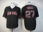 Los Angeles Angels #27 Mike Trout Black Fashion Jerseys